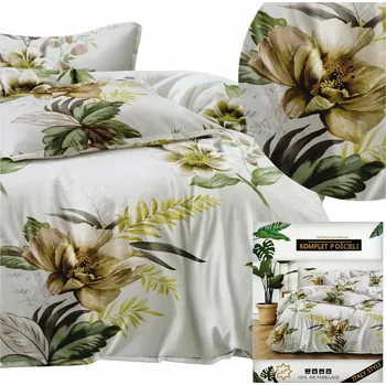 Povlečení Povlečení DALWIN povlaky 70x80 sada saténová bavlna 200x220 3 dílná květiny