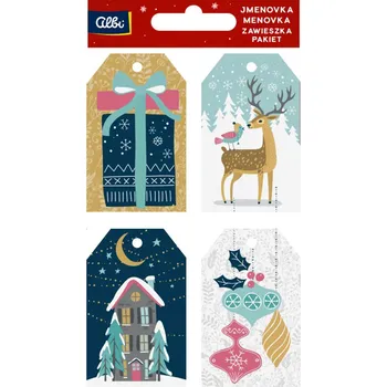Set školních potřeb Dárková visačka 12 ks - Zasněžené Vánoce - Albi
