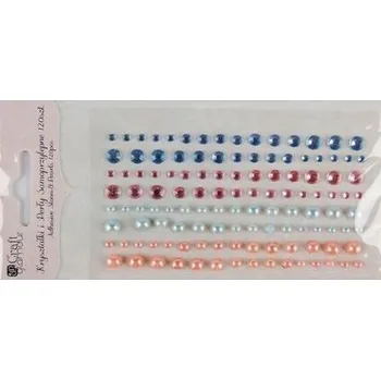 Samolepící dekorace DP CRAFT Kamínky a perly samolepicí Sweet pink & blue