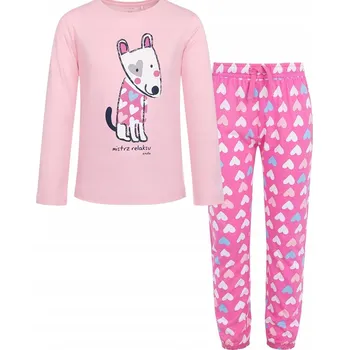 Dívčí pyžamo Dětské pyžamo dívčí růžové velikost 134 Pejsek Endo