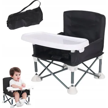 PŘENOSNÁ DĚTSKÁ ŽIDLIČKA S BEZPEČNOSTNÍMI PÁSY A SKLÁDACÍM PODNOSEM