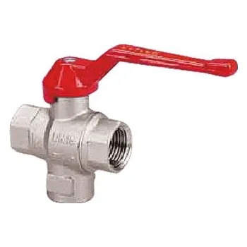 Vodovodní kohout HERZ Kulový kohout třícestný ON-OFF Dimenze: DN15, PN: 40, #1241201: HERZ Kulový kohout třícestný ON-OFF