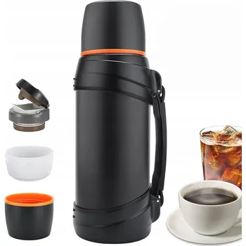 Termoska TERMOSKA TURISTICKÝ VAKUOVÝ NA KÁVU ČAJ OCELOVÝ PREMIUM 2.5L