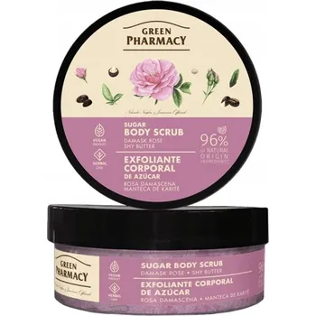 Tělový peeling Cukrový peeling na tělo s damašskou růží a bambuckým máslem Green Pharmacy 200 Ml