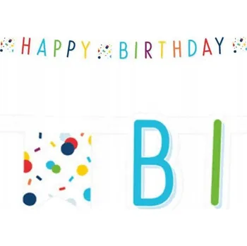 Banner Girlanda Happy Birthday Narozeninová Oslava 180 cm
