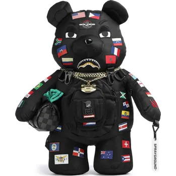 turistický batoh Sprayground James Flags Bear Batoh 54cm, 2L, černá, umělé vlákno, 50545472