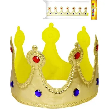 Karnevalový doplněk KARNEVAL Koruna královská na suchý zip látková (karnevalový doplněk)