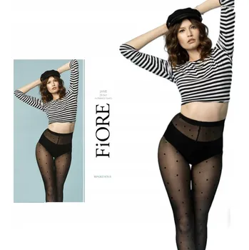 Dámské punčochy Vzorované Punčocháče Fiore Jane 20den černé, velikost 2