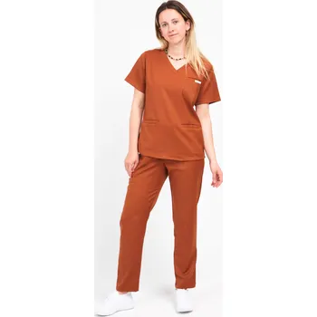 Dámská halenka Scrubsheep Lékařský Komplet Dámský Pracovní Oděv Scrubs - Zázvorová (Ginger) XS