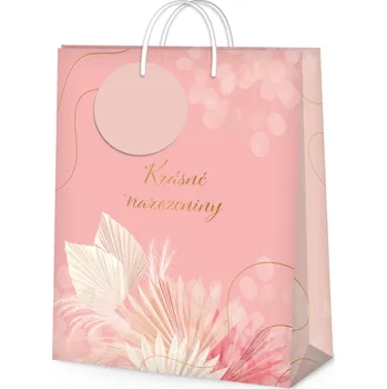 Party dekorace Dárková taška velká - Krásné narozeniny (26 × 12,7 × 32,4 cm)