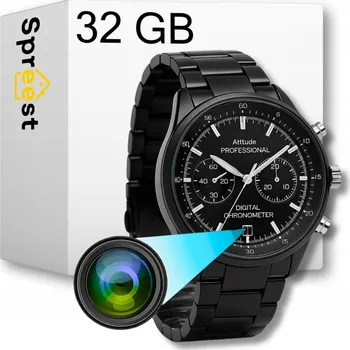 IP kamera Mini kamera Spreest WC18 v hodinkách, Full HD, 32 GB, detekce pohybu
