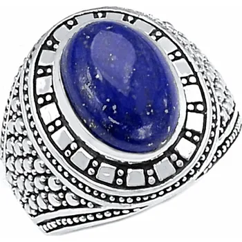 Prsten 1001 Pánský stříbrný prsten s Lapisem lazuli 57 mm (US 8), cca 12 g