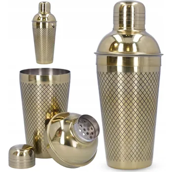 Shaker Šejkr na koktejly barový nerezový ocelový 650 ml zlatý