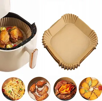 Jednorázové nádobí Jednorázová čtvercová papírová tácek do horkovzdušné fritézy 24*20*4.5cm