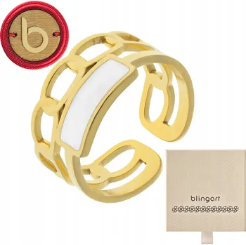 Prsten Prstýnek dámský pozlacený PANCERKA bílý OCEL