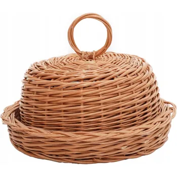chlebník Proutěný chlebník s víkem na pečivo kulatý