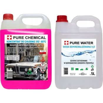 Nemrznoucí směs do chladiče KONCENTRÁT CHLADICÍ KAPALINY G12 -80°C 5L + DESTILOVANÁ VODA 5L