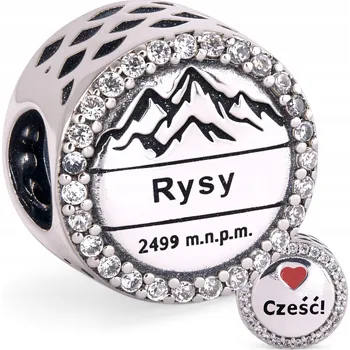 Přívěsek Přívěsek Charms RYSY Tatry, Tatranské štíty, hory, stříbro 925, zirkony