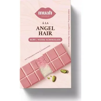 Čokoláda A'la ANDĚLSKÉ VLASY čokoláda RUBY s cukrovou vatou 160g Muah HIT TIK-TOKu