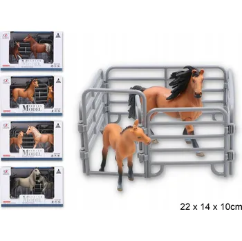 Figurka FARMÁŘSKÁ SADA 2 KONĚ S BRANKOU 22X14X10 CM