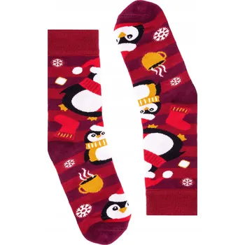Dámské ponožky Veselé vánoční barevné ponožky, TUČŇÁCI 42-46