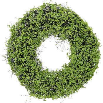 Věnec Dekorativní zelený věnec na dveře, zeď, hřbitov, 55 cm