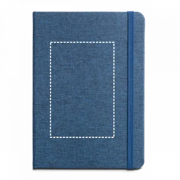 BOYD. Zápisník A5 z recyklovaný polyester (100% rPET) s linkovanými listy Transfer (max. 4 barvy, 80 x 120mm) 1 barva 30 Přední