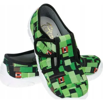 Dívčí bačkory Dětské Papuče BLOCKI se suchým zipem, kožená vložka, Polské RAWEKS B28 27