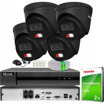 Bezpečnostní kamera SADA KAMER PRO MONITORING 6MPx 3K+ SE 4 KAMERAMI HILOOK BY HIKVISION ČERNÁ PoE