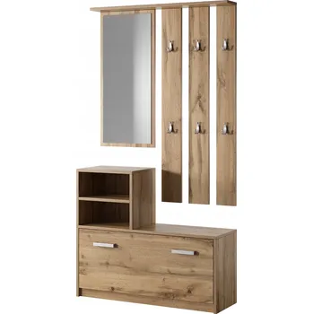 Šatní skříň Sestava do předsíně Yesfir se zrcadlem Dub wotan