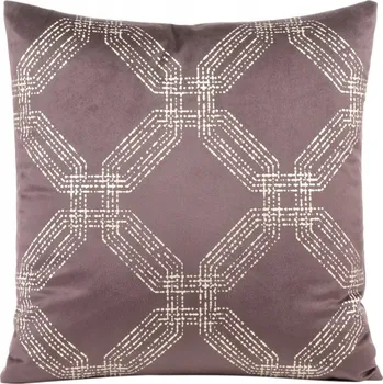 Povlak na polštářek Dekorační povlak na polštář 45x45 cm pudrový, sametový se vzorem
