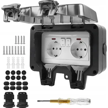 Elektrická zásuvka VODĚODOLNÁ ZAHRADNÍ ZÁSUVKA VENKOVNÍ IP66 VODOTĚSNÁ ZÁSUVKA