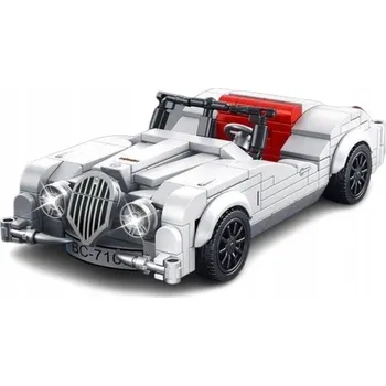 ostatní stavebnice Retro kabriolet auto 317 dílů stříbrno-červené, stylové stavební stavebnice