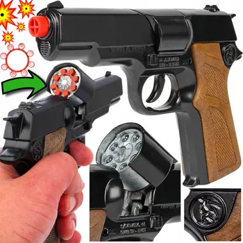 KOVBOJSKÁ KOVOVÁ PISTOLE NA SLEPÉ NÁBOJE COLT GONHER POLICEJNÍ ZVUKOVÁ 8-RAN