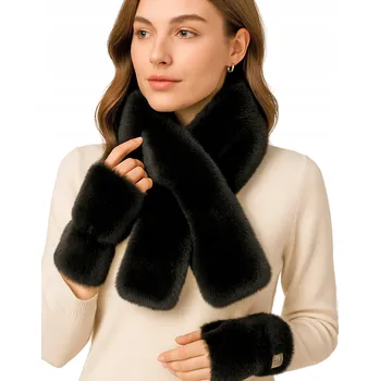 Šála Hagne sada: rukavice a šála, univerzální velikost, černá