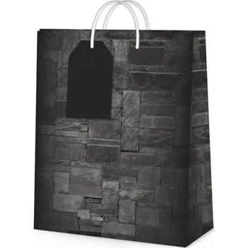 Party dekorace Dárková taška malá - Kámen (17,8 × 9,8 × 22,9 cm)