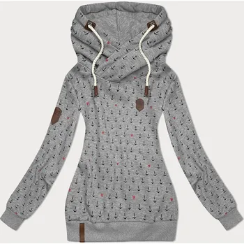 Dámská mikina Tmavě šedá vzorovaná dámská mikina 6&8 Fashion, odstíny šedé XXL (44) i392_23740-48