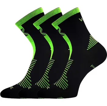 Dámská móda VoXX® Woralf Tenké merino ponožky - 3 páry BM000004990200102502 černá-neon zelená 39-42 (26-28)