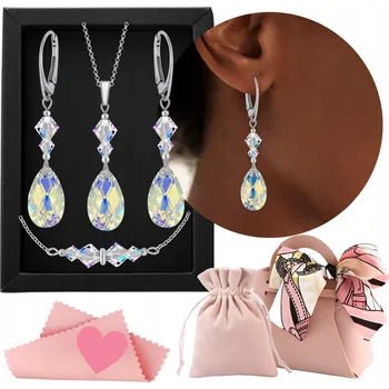 Náušnice Stříbrné šperky ozdobná lesklá sada 925