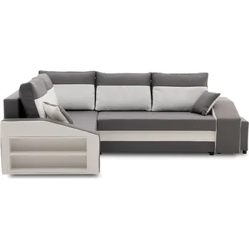 Obývací pokoj Rozkládací rohová sedací souprava GRANDE s taburety a poličkou model 2 Levá v-ne-mik27-31