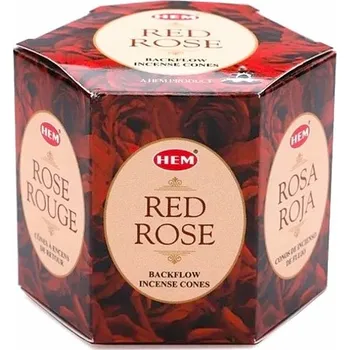 Vonná tyčinka Vonné kužely pro tekoucí dým HEM Red Rose 40 ks