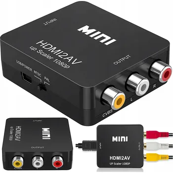Video redukce ADAPTÉR HDMI NA AV RCA KONVERTOR CINCH CVBS 1080P PŘEVODNÍK PRO TV