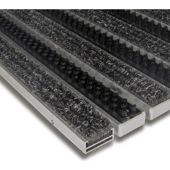 Rohožka Textilní hliníková kartáčová vstupní rohož FLOMA Alu Extra (Cfl-S2) - délka 60 cm, šířka 90 cm, výška 1,7 cm