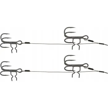 Rybářský háček Dozbrojka Fox Rage Strike Point Double Stinger 10cm & 5cm Kotvících Kolíků vel. 4/6, 26lb, 2ks