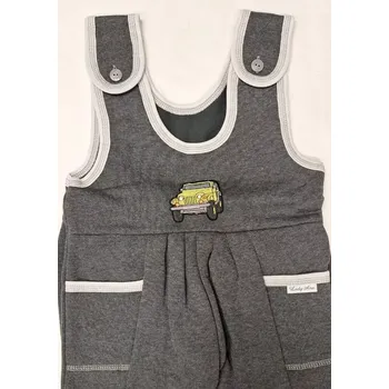 Tepláky se šlemi Autíčko - 104 / tmavě šedá