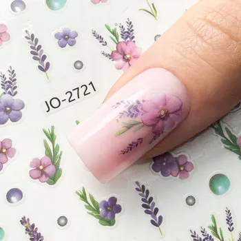 Samolepky na nehty, samolepicí, květiny JO-2721