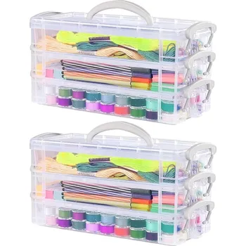 Úložný box Průhledné Úložné Boxy Organizér na Stůl 2 kusy Skládací