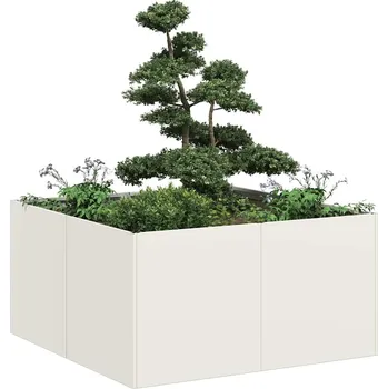 Truhlík OMAXI Truhlík bílý 80x80x40 cm ocel válcovaná za studena 676221