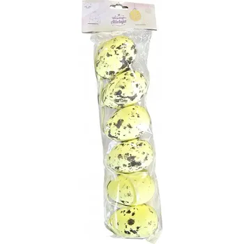 Velikonoční dekorace Ozdoby na zavěšení vajíčka s puntíky 6 kusů / 6 cm Růžová VELIKONOČNÍ VAJÍČKA