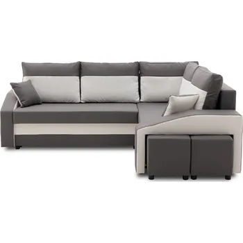 Sedací souprava Rozkládací rohová sedací souprava GRANDE s taburety a poličkou model 2 Pravá v-ne-mik27-31